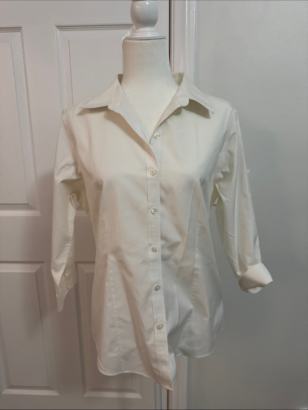 L.L. Bean Women's Cream Button-Down Shirt